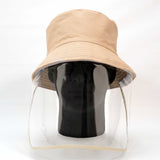 COTTON BUCKET HAT WITH DETACHABLE CLEAR SHIELD - FaceCover365