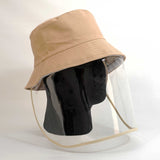 BUCKET HAT WITH DETACHABLE CLEAR FACE SHIELD - FaceCover365