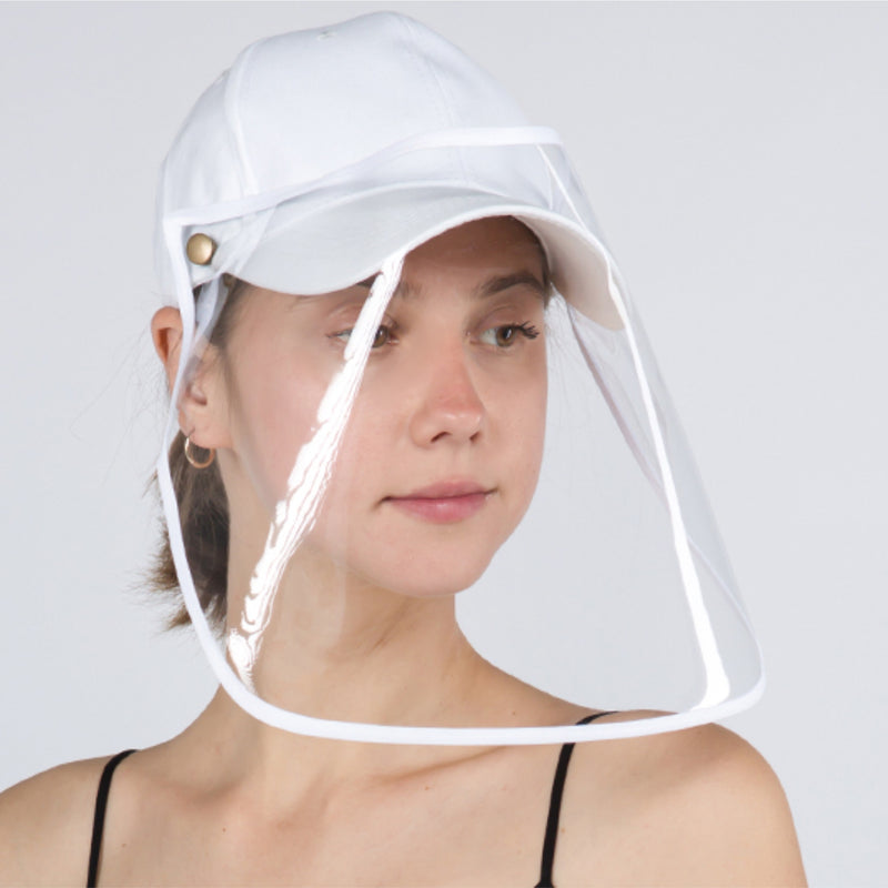 BASEBALL CAP WITH DETACHABLE CLEAR FACE SHIELD - FaceCover365
